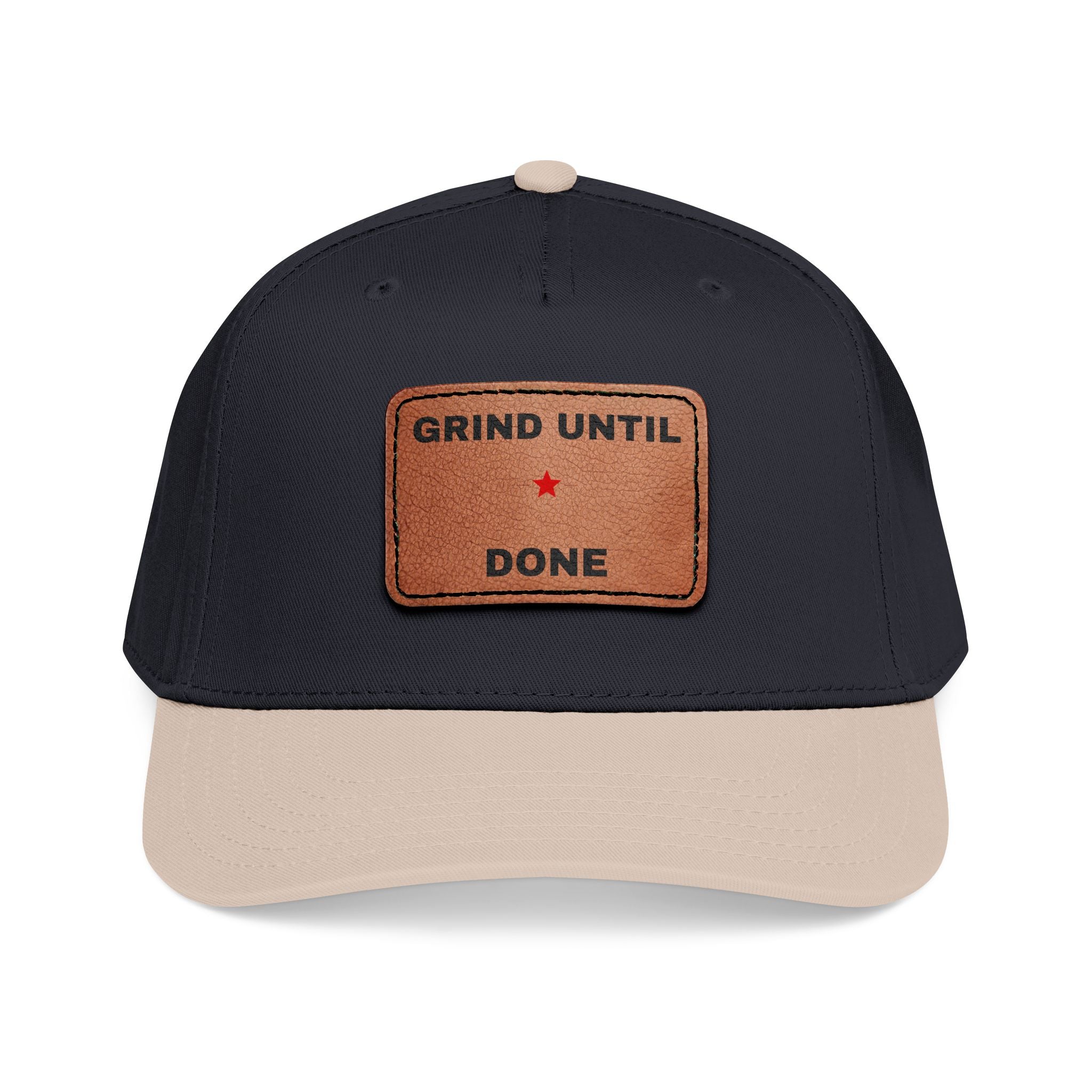 Grind Until Done Baseball Cap with Leather Patch
