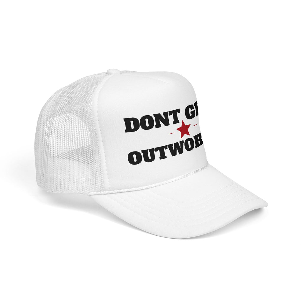 Dont Get Outworked Trucker Hat | Motivational Retro Star Mesh Cap