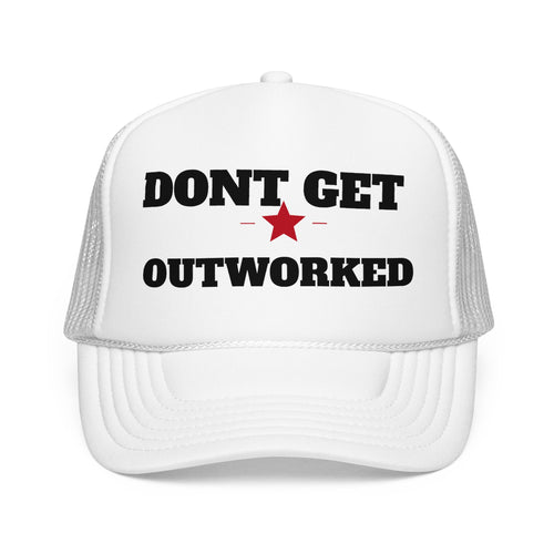 Dont Get Outworked Trucker Hat | Motivational Retro Star Mesh Cap