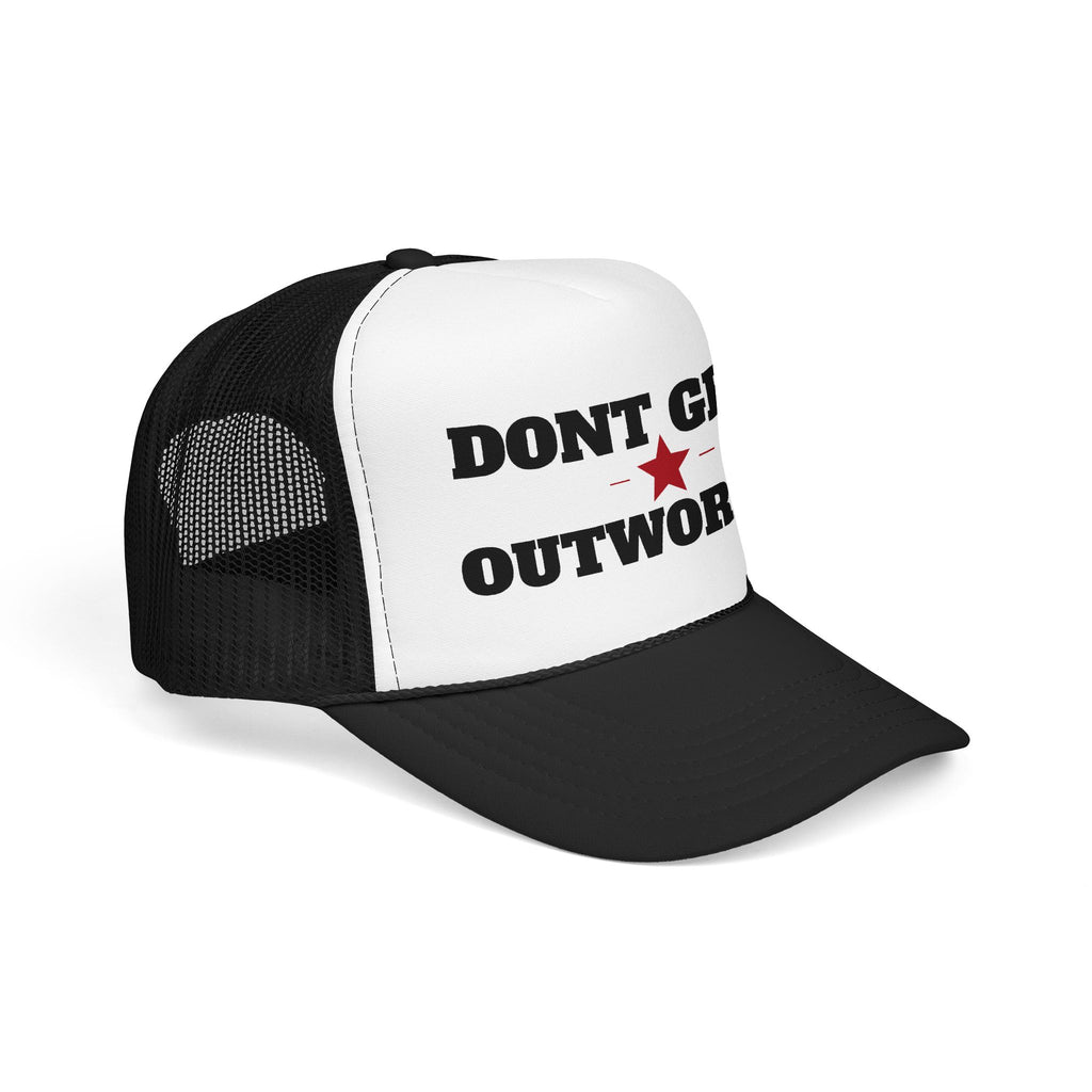 Dont Get Outworked Trucker Hat | Motivational Retro Star Mesh Cap