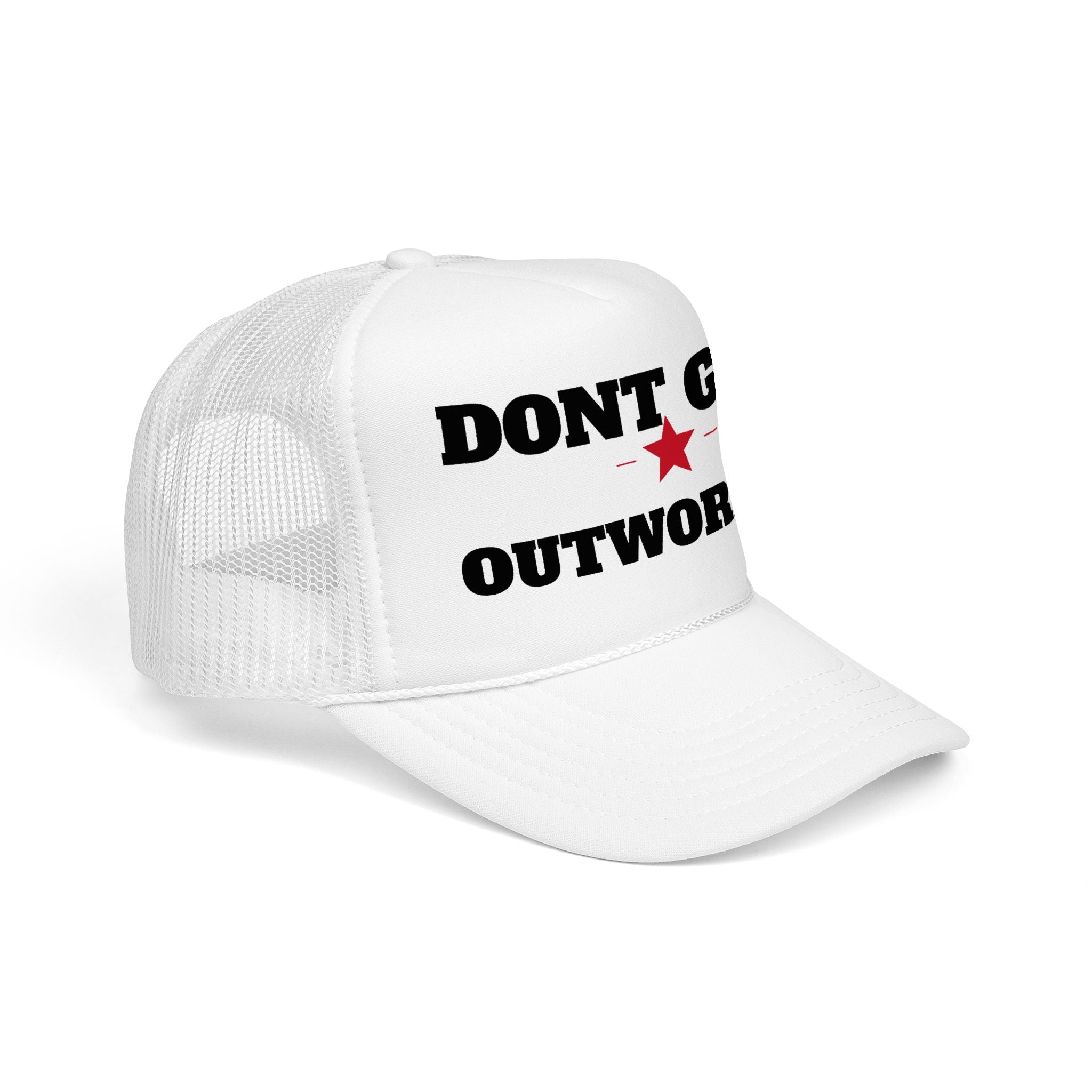 Dont Get Outworked Trucker Hat | Motivational Retro Star Mesh Cap