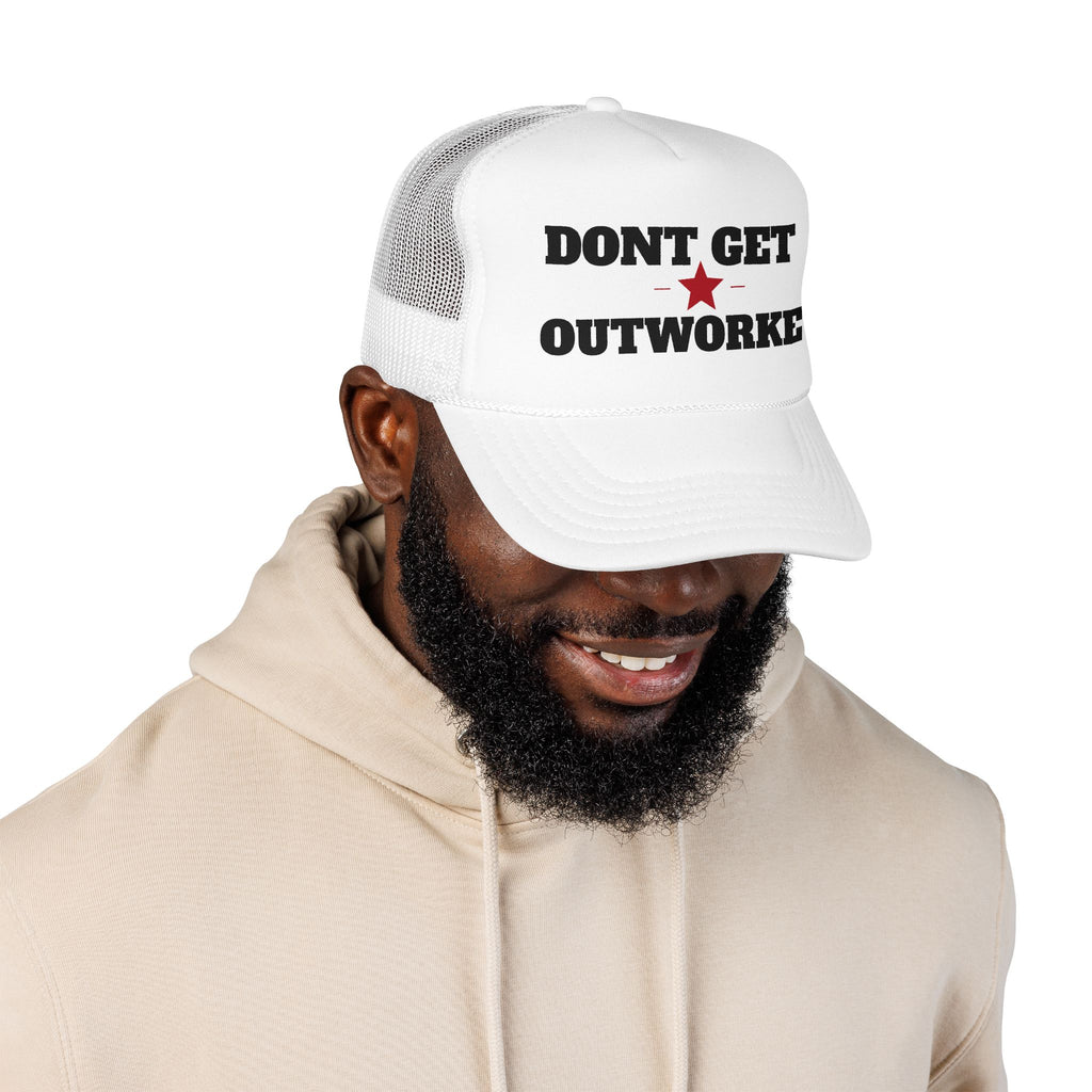 Dont Get Outworked Trucker Hat | Motivational Retro Star Mesh Cap