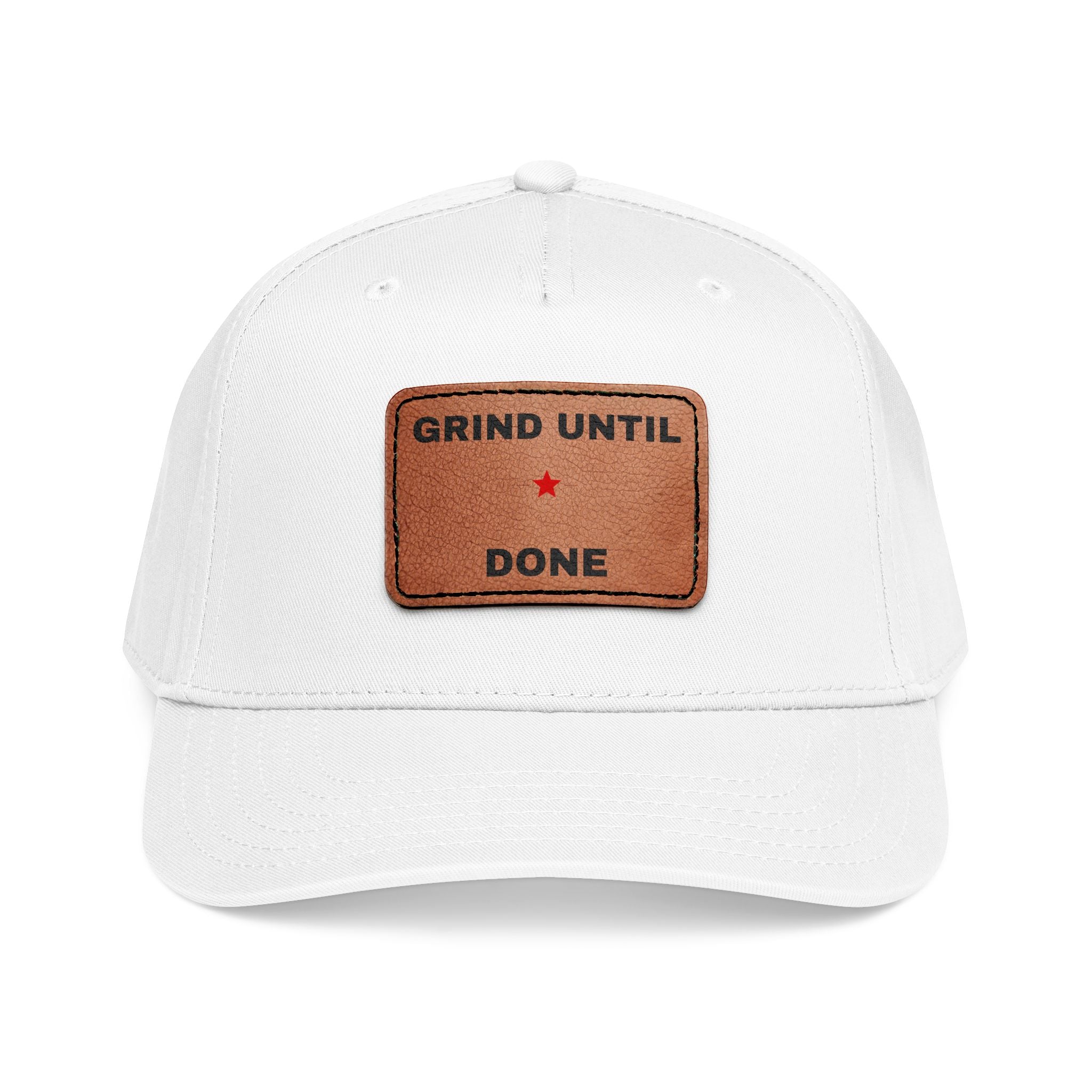 Grind Until Done Baseball Cap with Leather Patch