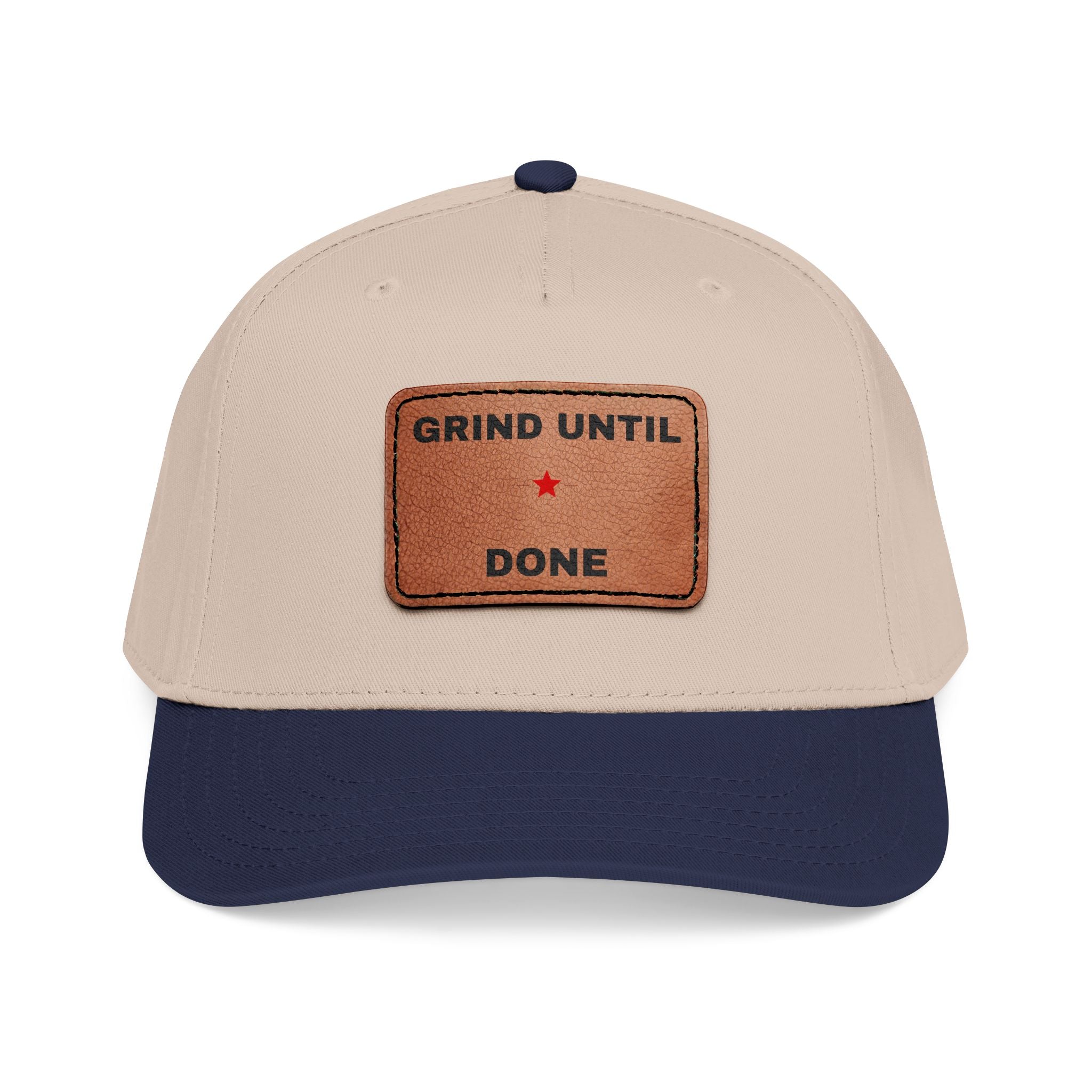 Grind Until Done Baseball Cap with Leather Patch