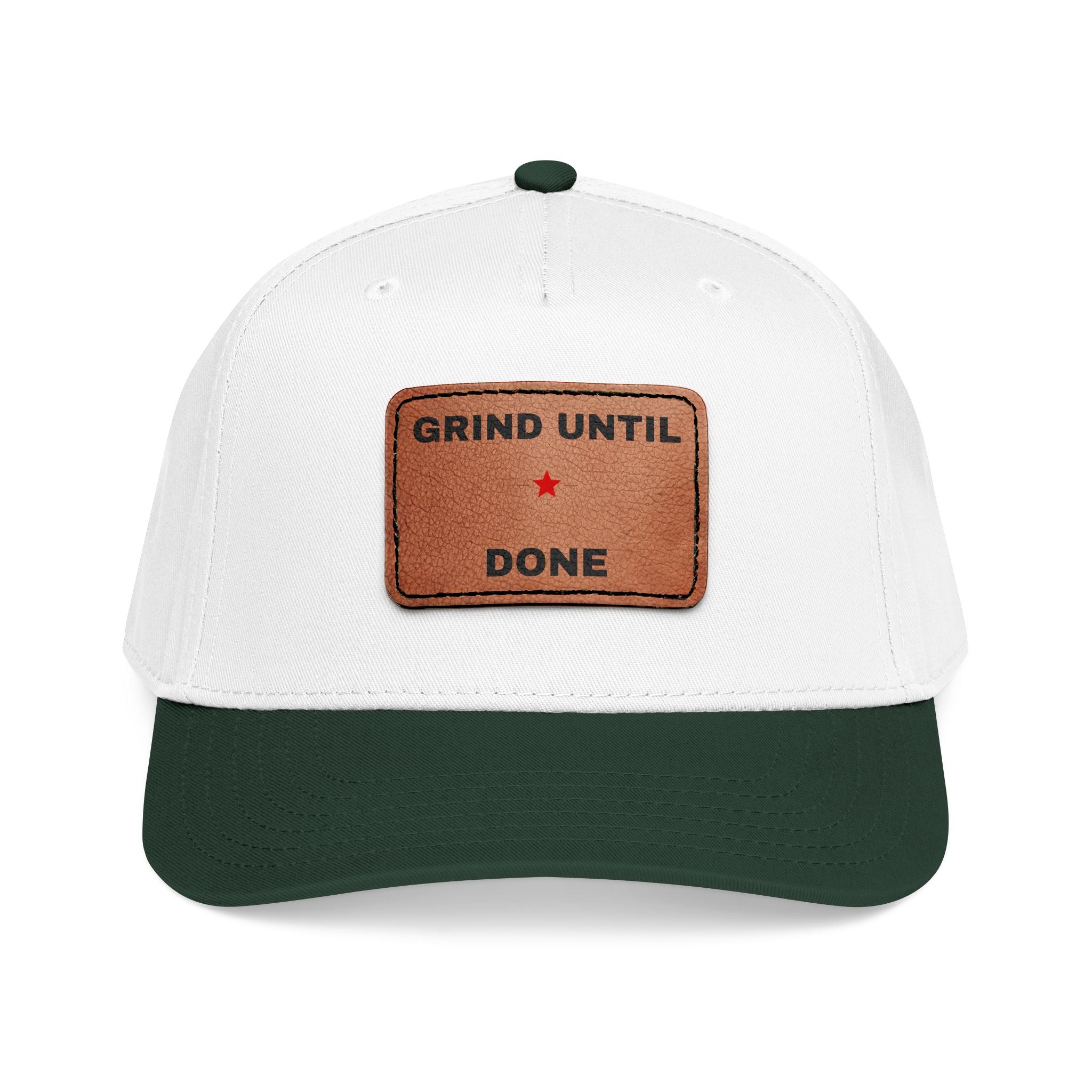 Grind Until Done Baseball Cap with Leather Patch